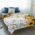 thumbnail image 4 of Farmhouse Sunflower Blanket Soft Cozy Warm Throw Blanket for Couch, Plush Fuzzy Flannel Fleece Blankets for Sofa, Vintage Daisy Butterflies Gray Wood Bed Blankets Lightweight Gifts for Women, 32"x48", 4 of 9