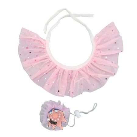 Kilisky Pet Birthday Outfit Set Adjustable Delicate Pet Crowns and Collar Set for Cat Dog Costume