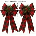 thumbnail image 2 of 2 Pack Red Christmas Bows Outdoor Decorations, 9*12Inch Large Christmas Tree Topper Bow, Velvet Wreath Bow for Xmas Home Front Door Decor  A5, 2 of 2