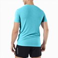 thumbnail image 5 of TOWED22 Running Shirts Men Sport Tops Quick Dry Gym Wicking Athletic T Shirts Breathable Cool Workout Shirts Light Blue,M, 5 of 7