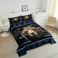 thumbnail image 4 of Camo Deer Bedding Set Queen Hunting American Flag Quilt Blue Camouflage Buffalo Plaid Comforter Set Men,Rustic Wildlife Paw Bed Duvet Set Woodland Animal Room Decor, 4 of 7