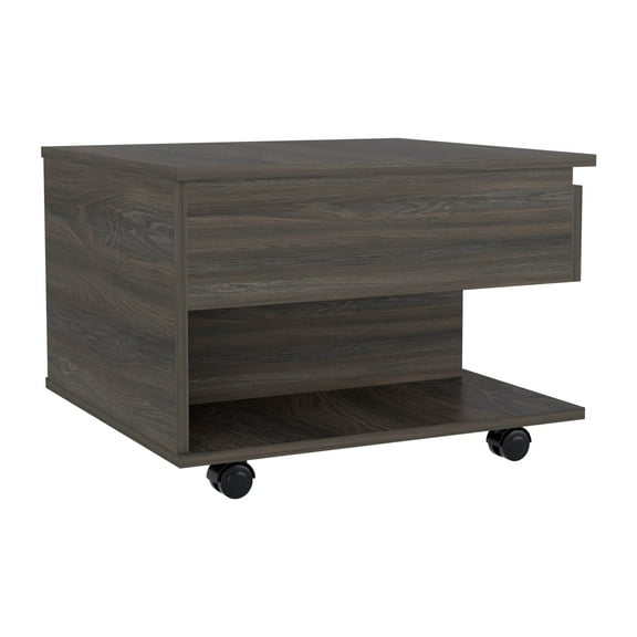 Luanda Lift-Top Coffee Table with Concealed Storage Compartment, Lower Open Shelf