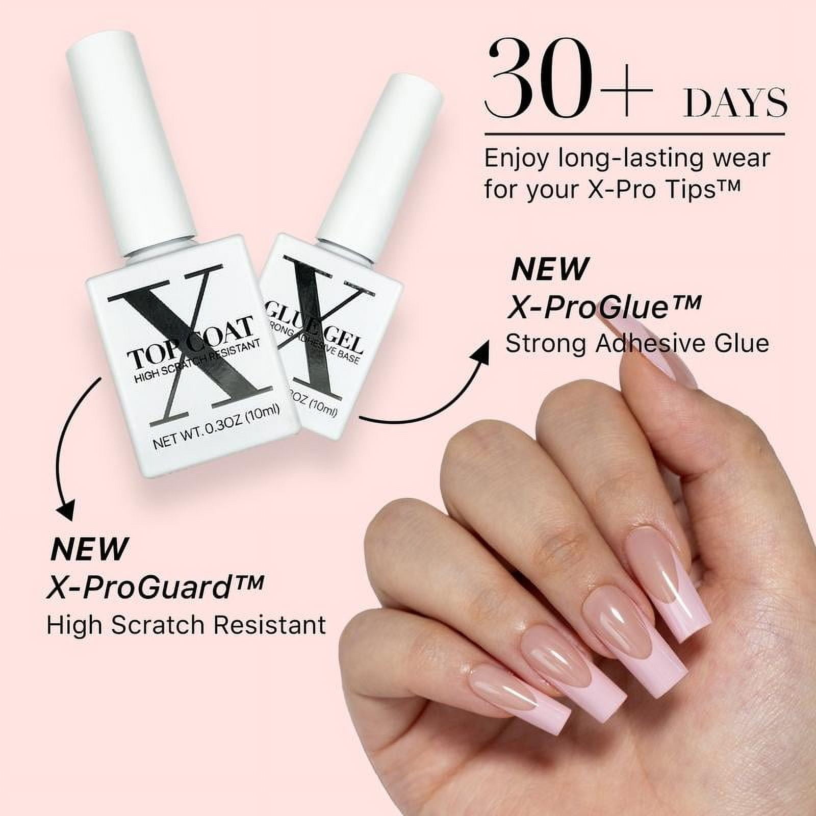 SXC Cosmetics X-Pro Tips French Tip Press On Nails, Skin Tone Series Starter Kit  for DIY Nail Art Nail Polish Polish Gel Extension Nailcare
