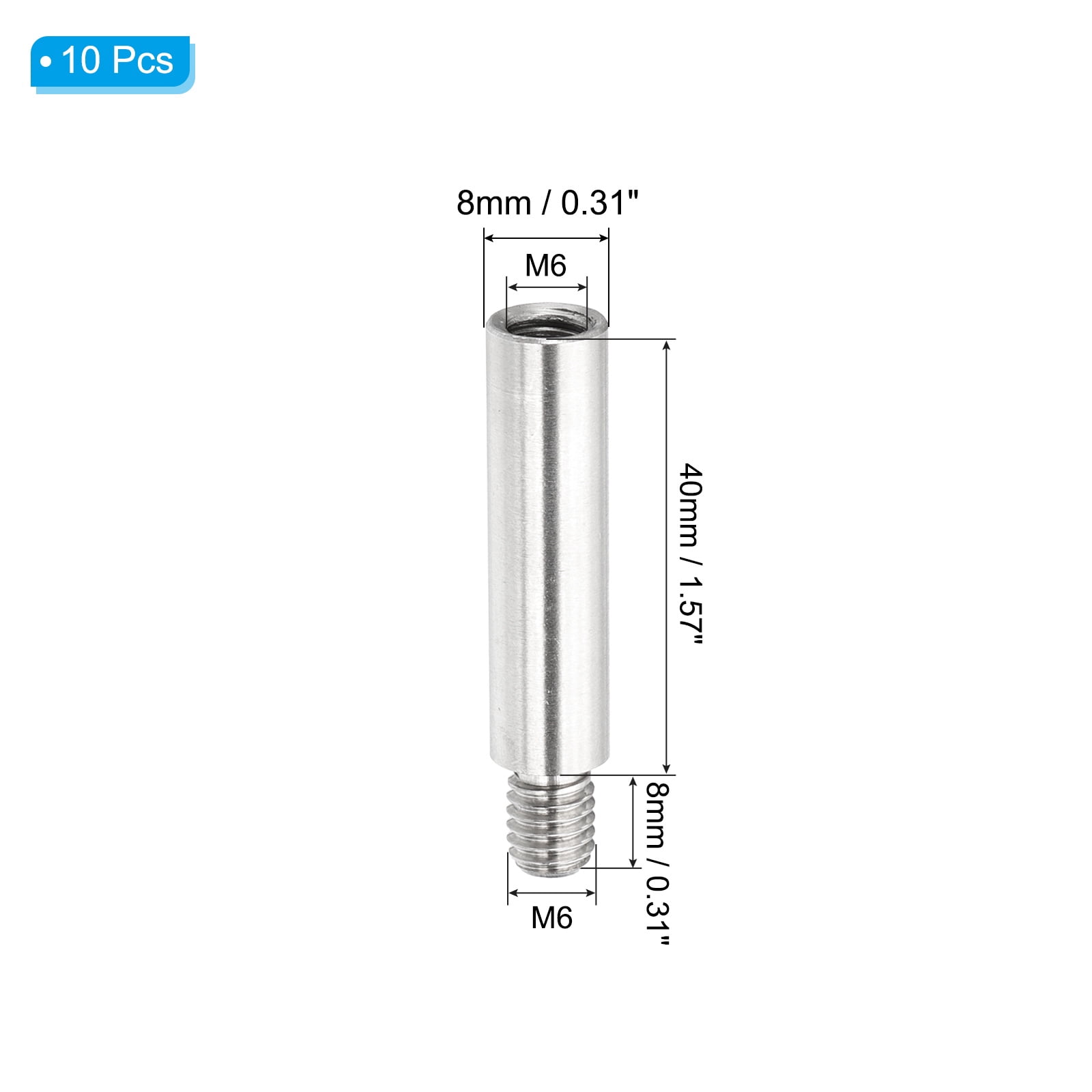 Unique Bargains Album Scrapbook Extension Posts Replacements for Binding ["M6x40+8mm"]