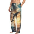 thumbnail image 6 of Salouo Sailing Dancing Dolphin Print Pajama Pants for Men, Lounge Pants Elastic Waistband Casual Men's sleepwear Loungewear Sleep Pajama Pant -Small, 6 of 7