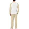 thumbnail image 6 of OIOLOYJM Men's Pajama Sets Casual Raglan Long Sleeve Henley Shirts with Bottoms Sets Soft Comfy Lounge Breathable Sleepwear Complexion S, 6 of 6