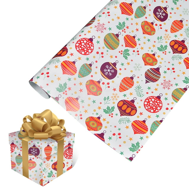Large Sheet Christmas Wrap Paper with Classic Santa Patterns for Festive DIY Projects