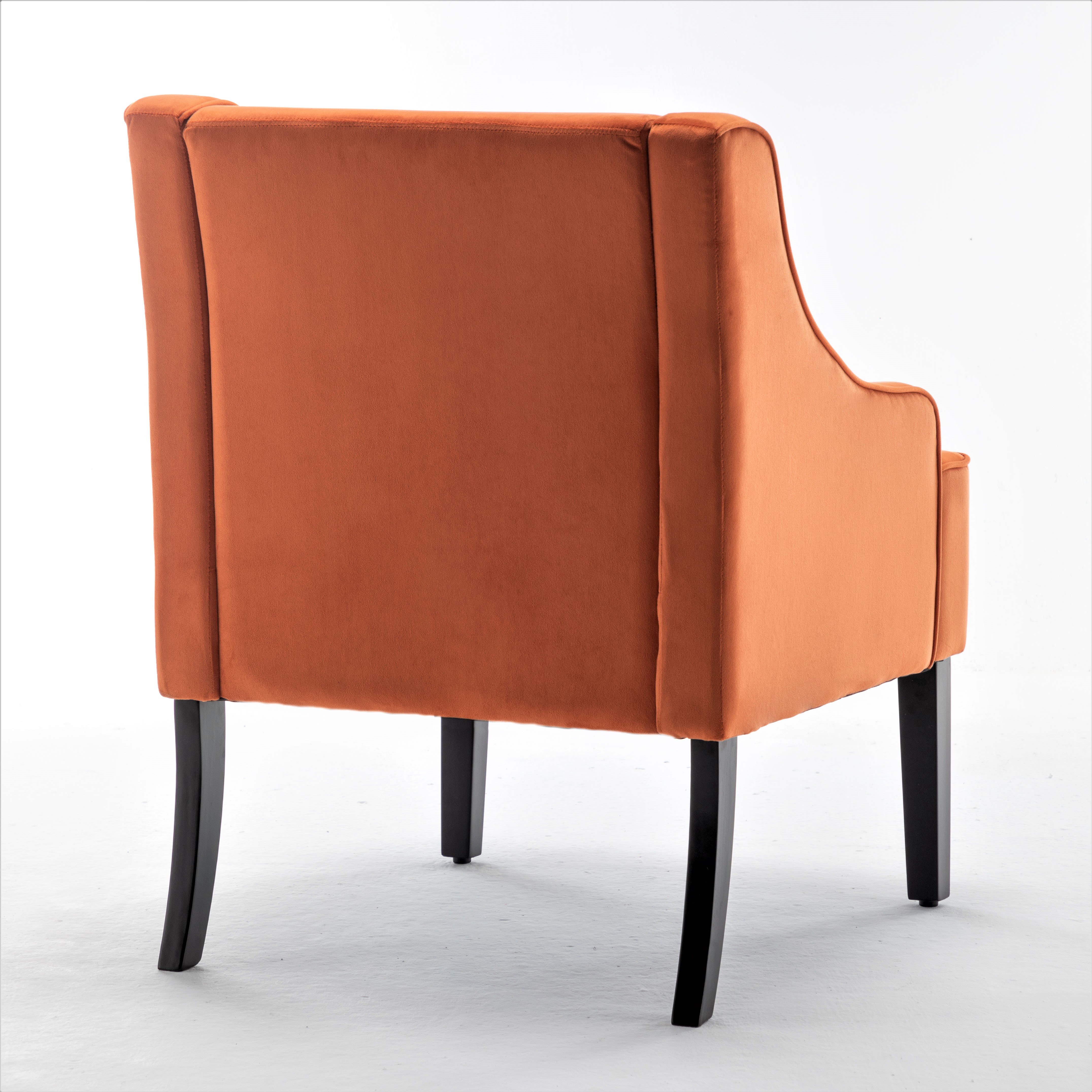 US Pride Furniture Correen 25" Wide Microfiber Accent Chair with Recessed Arms, Orange Red