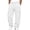 White, variant on Mens Casual Cargo Pants Loose Fit Straight Leg Multi Pocket Drawstring Waist Utility Trousers for Daily Streetwear