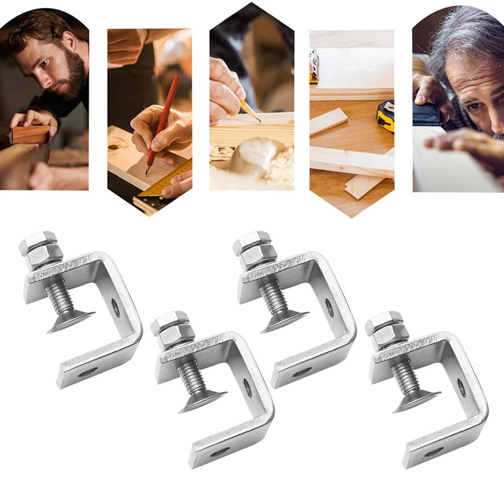 4Pcs Stainless Steel C Clamps Tiger Clamp For Mounting U Clamps Small Desk Clamp