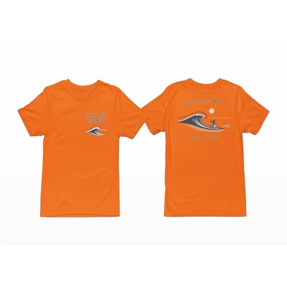 Salt Air & Swell Coastal Surf Graphic T-Shirt for Men & Women, Retro Beach Wave Short Sleeve Tee, Surfing Lifestyle Shirt
