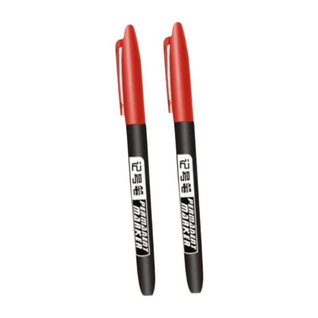 KLKCMS 2 Permanent Markers Office Painting Waterproof Rocks Oil based Paint Markers Red