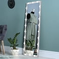 thumbnail image 4 of Full Length Dressing Mirror, Wall Mounted Full Body Mirror with Lights, Dimmable Silver Floor Mirror, Large Rectangle Cloakroom Beauty Salon Clothing Store Dressing Mirrors, TE416, 4 of 9