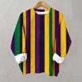 thumbnail image 3 of Craaazy Women's Funny Colorful Prints Carnival Party Crew Neck Loose Long Sleeve Mardi Gras Comfy Sweatshirts Gifts, 3 of 5