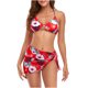 thumbnail image 4 of Traje de baño dividido de tres piezas HUOGUO Fashion con estampado sexy para mujer, 4 of 5