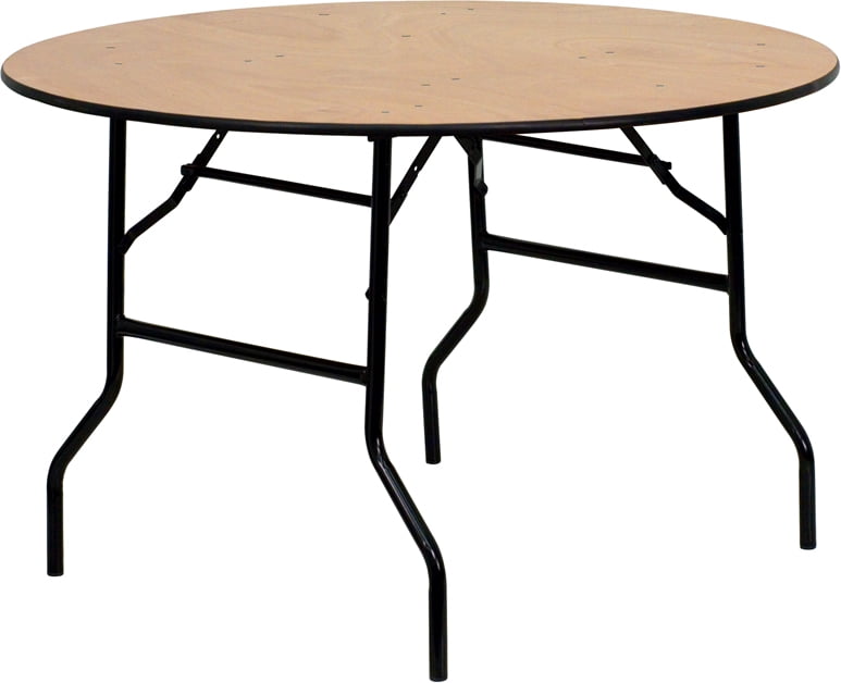 4 Foot Round Wood Folding Banquet Table, How Big Is A Round Banquet Table That Seats 8