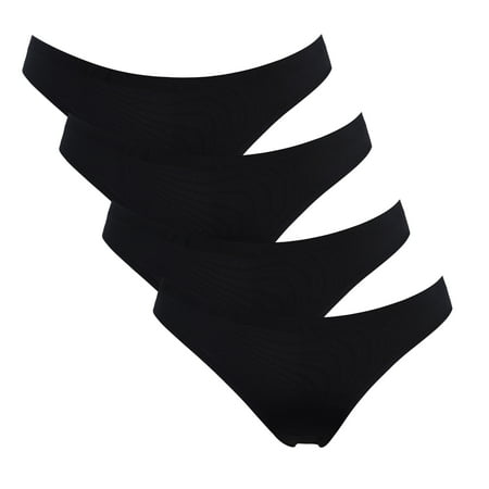 

Charmo Women s Underwear Trim Tanga Panties Nylon Bikini Thongs Underwear 4-Pack