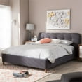thumbnail image 1 of Maddie Home Pier Mid Century Modern Full Platform Bed with Headboard in Gray, 1 of 2