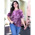 thumbnail image 4 of SEWIFY Women's Plus Size Tie Dye Short Sleeve Crew Neck Tunic Top (1X-4X), 4 of 7