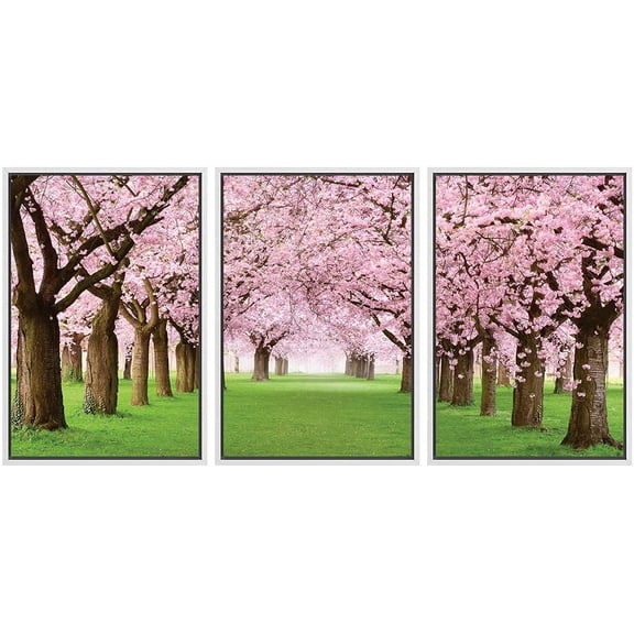 wall26 Framed Canvass Print Wall Art Set Cherry Blossom Trees in Washington D.C. Nature Wilderness Photography Modern Art Southwest Colorful Ultra for Living Room, Bedroom, Office - 24"x36"