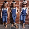 thumbnail image 6 of Toddler Girls Cloths Outfits Kids Clothes Set T-Shirt Tops Denim Overalls Jeans Pants Girls Outfits, 6 of 10