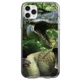 thumbnail image 1 of DistinctInk Clear Shockproof Hybrid Case for iPhone 12 / 12 PRO (6.1" Screen) - TPU Bumper, Acrylic Back, Tempered Glass Screen Protector - T-Rex Dinosaurs Raptor, 1 of 2