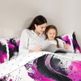thumbnail image 2 of Manfei Splatter Watercolor 2pcs Bedding Comforter Set,Black Pink Twin Comforter Sets,Abstract Artwork Bedding Set,Super Cozy Teenager Bedroom Decor,Reversible, 2 of 8