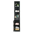 thumbnail image 6 of IVV Freestanding Tall Storage Cabinet with 1 Door, 1 Drawer & 3 Open Shelves – Black MDF Floor Cabinet for Bathroom & Home – 13.38"L x 12.29"W x 70.79"H, 6 of 7