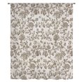 thumbnail image 2 of Farmhouse Brown Sheer Curtains 63 Inch Length, Light Filtering Voile Curtain Panel, Vintage Flower Leaf Botanical Plant Rod Pocket Drapes Window Treatments for Living Room Bedroom 52"x63", 2 of 9