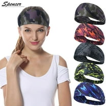 Spencer Men Women Sports Sweatband Elastic Wicking Non Slip Headbands for Running Yoga Travel Fitness Headscarf "Grey"