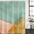 thumbnail image 4 of Small Stall Shower Curtain 36x72 Inch Narrow Half Size Summer Beach Bath Curtains Bathroom Decor, Ocean Teal Pink Yellow Graident Waterproof Fabric Shower Curtain Set with Hooks 36 Inch, 4 of 7