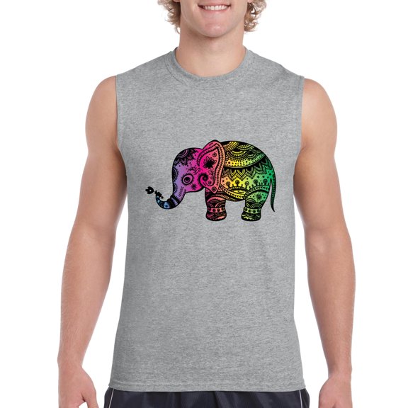 Normal is Boring - Men's Graphic T-Shirt Sleeveless, up to Men Size 3XL - Elephant