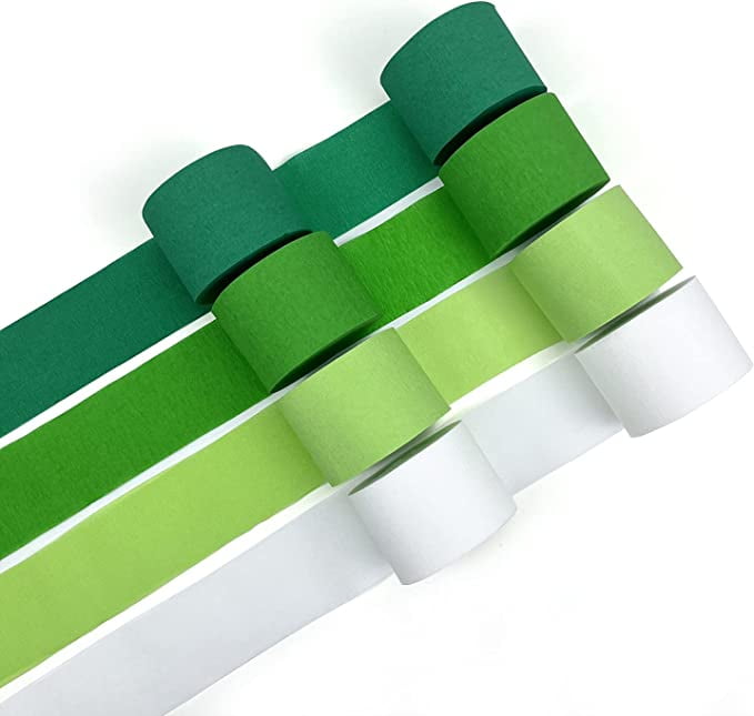 Green Crepe Paper Streamers 8 Rolls 25m Crepe Paper Decorations For