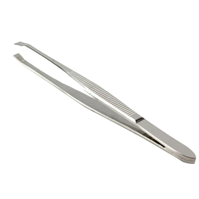 Unique Bargains Home Flat Edge Forceps Straight Tweezers Handy Tool 30cm Long 2pcs, White
