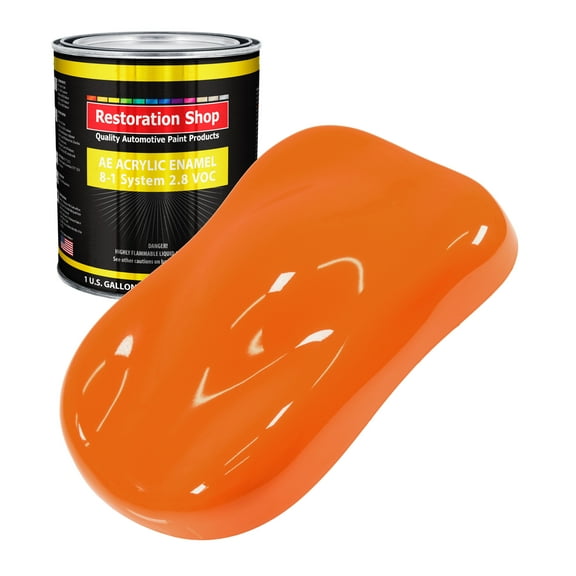 Restoration Shop California Orange Acrylic Enamel Auto Paint - Gallon Paint Color Only - Single Stage High Gloss