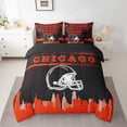 thumbnail image 2 of 7 Piece Sports Bedding Sets,American Football Fans Bed in a Bag King Size Rugby Player Comforter Set with Sheets Football Lovers Bed Set Strawberry Red Sheets (Chicago), 2 of 5