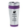 thumbnail image 1 of Tasse de Voyage Isolée en Acier Inoxydable 16oz Z1279 Keep Calm and Love Pugs, 1 of 2