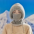 thumbnail image 4 of TODOZO 3 In 1 Beanie Hat for Women Plush Lined Winter Ear Muff Beanie for Cold Weather 3 In 1 Winter Balaclava with Mask Scarf Ear Muffs Snow Caps Knitted Ski Scarf and Mask Set Balaclava Hats Grey, 4 of 4