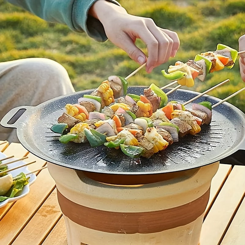 Cast Iron Korean BBQ Grill Pan Non-Stick Versatile Cookware for Indoor Grilling Suitable for Valentine'S, Thanksgiving