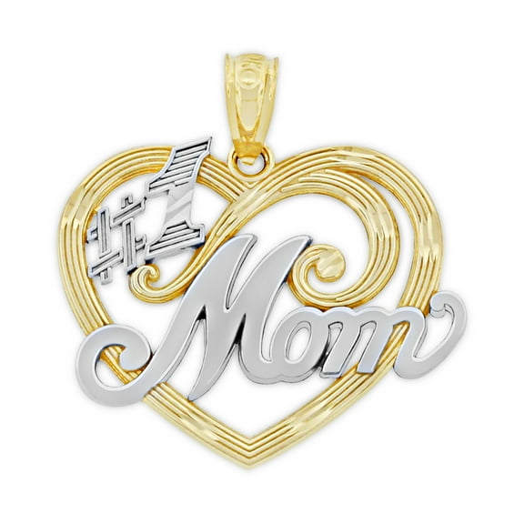 Charm America - Gold #1 Mom Charm - 10 Karat Solid Gold