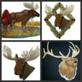 thumbnail image 2 of Animal Kingdom [Moose Portrait] Embroidered Iron on/Sew patch [5.9" X 6.3"], 2 of 2