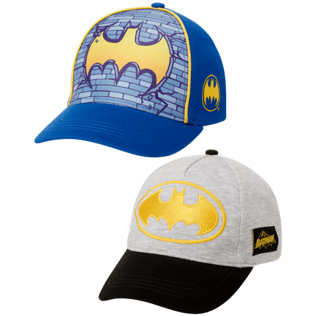 DC Comics Batman Toddler Baseball Hat for Boys Ages 2-4, Kids 2 pack Baseball Cap