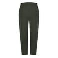 thumbnail image 7 of Corduroy Trousers Womens Ladies Cropped Trousers Elasticated Waist Short Leg Loose Cotton 3/4 Lounge Pants Plain Capri Casual Straight Leg Bottoms with Pockets Dark Gray S, 7 of 7