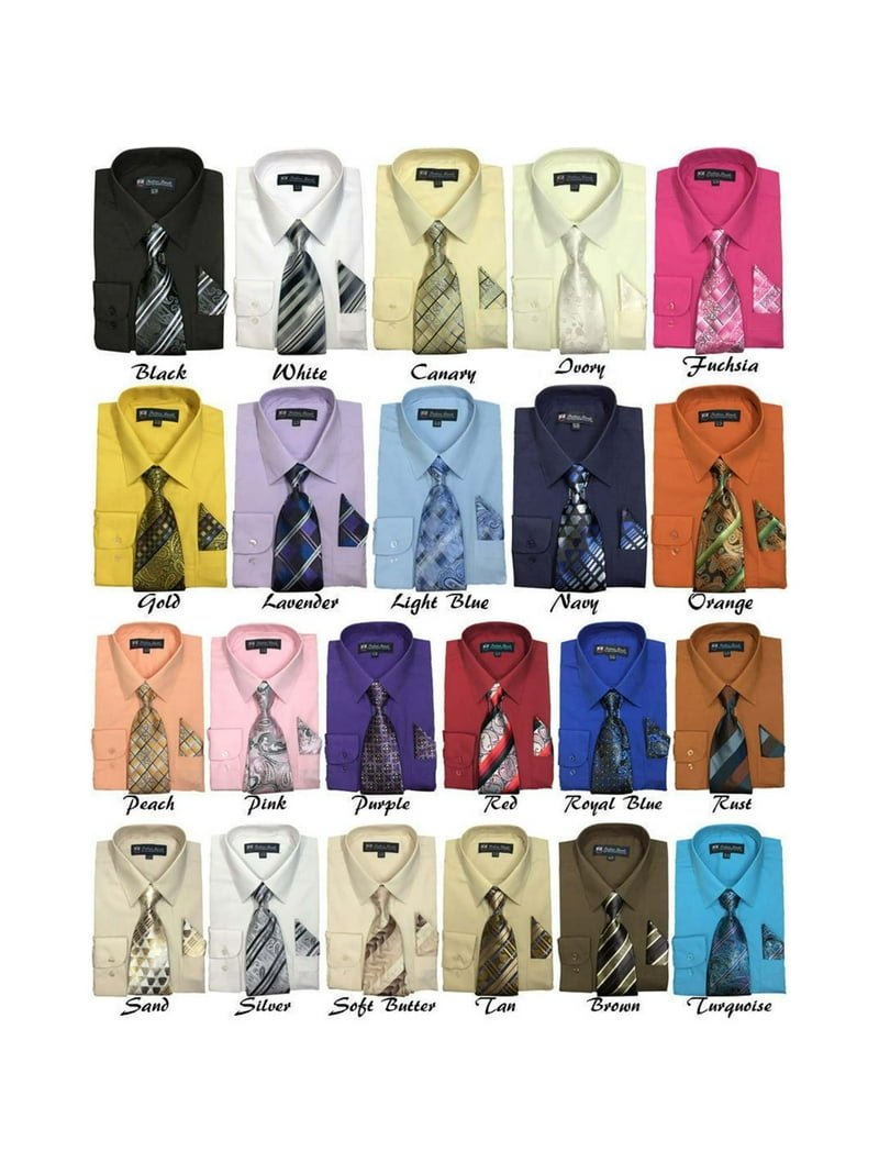 Adele Ross Men's Long Sleeve Dress Shirt, Tie & Handkerchief Set -  Walmart.com