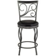 thumbnail image 6 of 55 Downing Street Brown Swivel Bar Stools 24 7/8" High Set of 2 Traditional with Backrest Footrest Kitchen Counter Height Island, 6 of 9