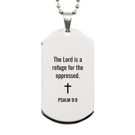Psalm 9 9 Dog Tag Necklaces - Psalm 9:9 Necklace for Men