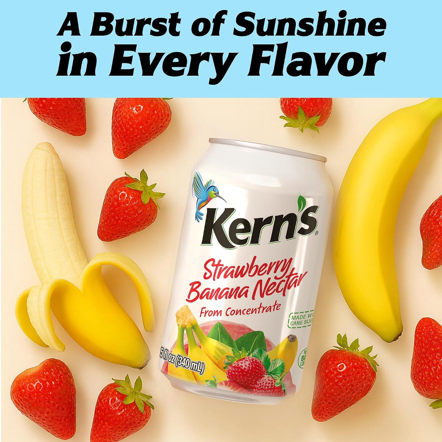 (8 pack) Kern’s Strawberry Banana Juice Nectar, 11.5 fl oz
