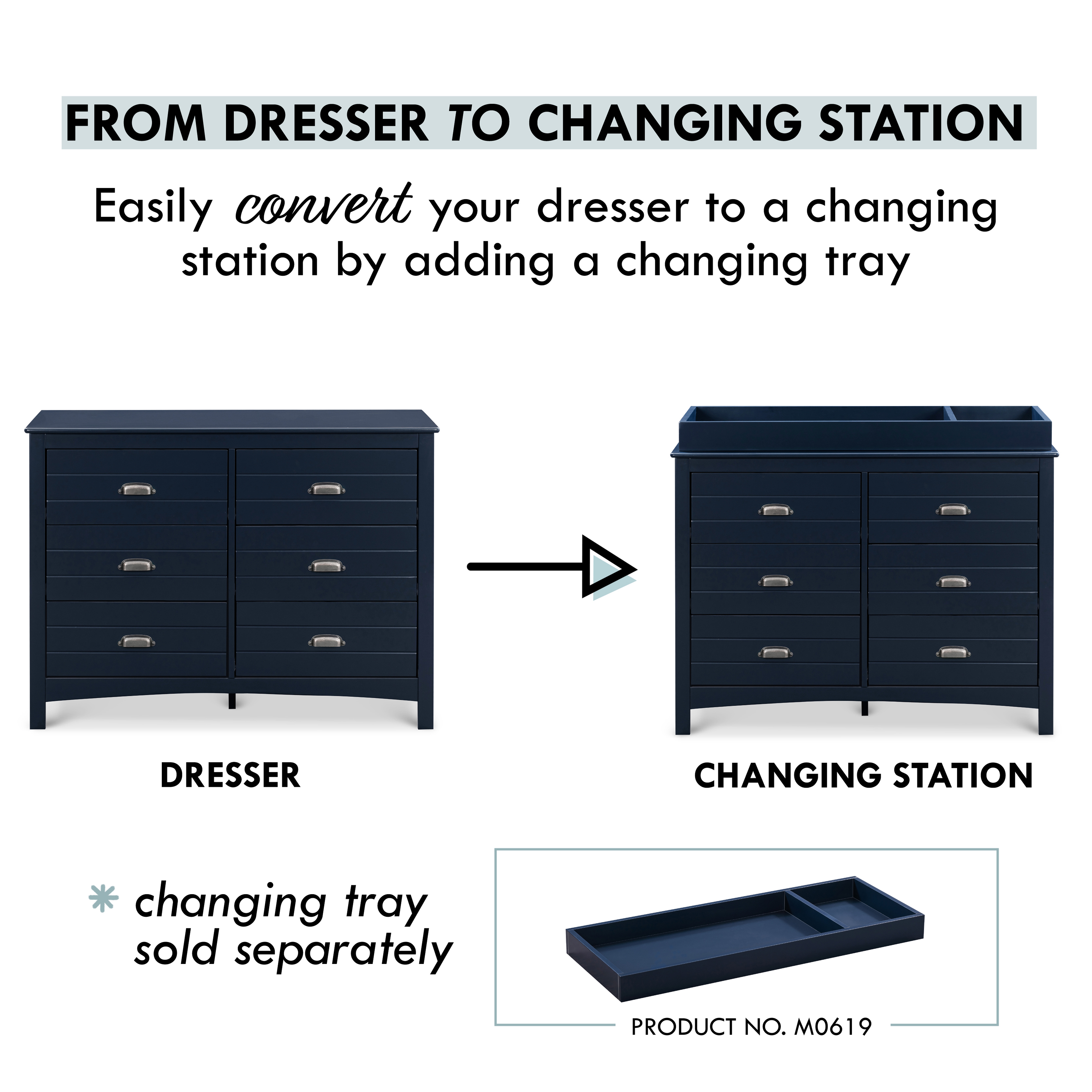 Carter's by DaVinci Nolan 6-Drawer Double Dresser in Navy