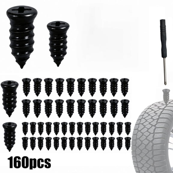 Tubeless Tire Repair Kit with Rubber Studs, 2 Sizes Screw-in Plugs for Cars, Trucks, RVs, Beach Bikes & Motorcycles