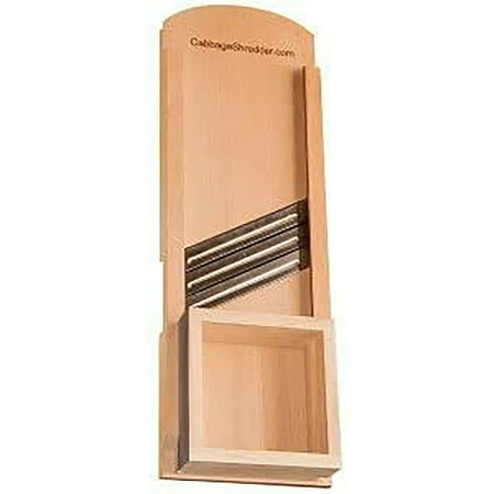 

Cabbage Shredder and Cabbage Slicer for fine slicing of sauerkraut cabbage salad. With protective finger box. Solid natural wood. Made in Poland.